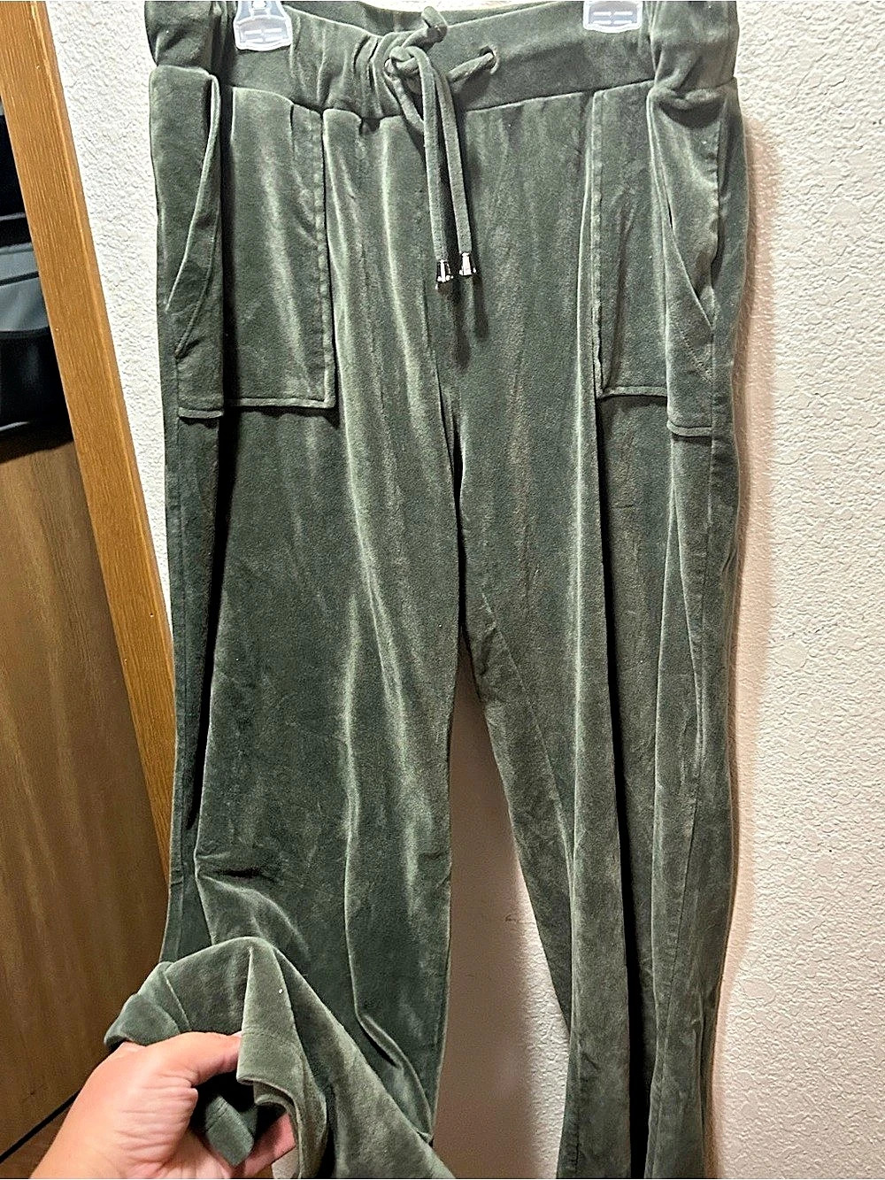 Cable & Gauge Velvet Cargo Jogger Pants Green XL